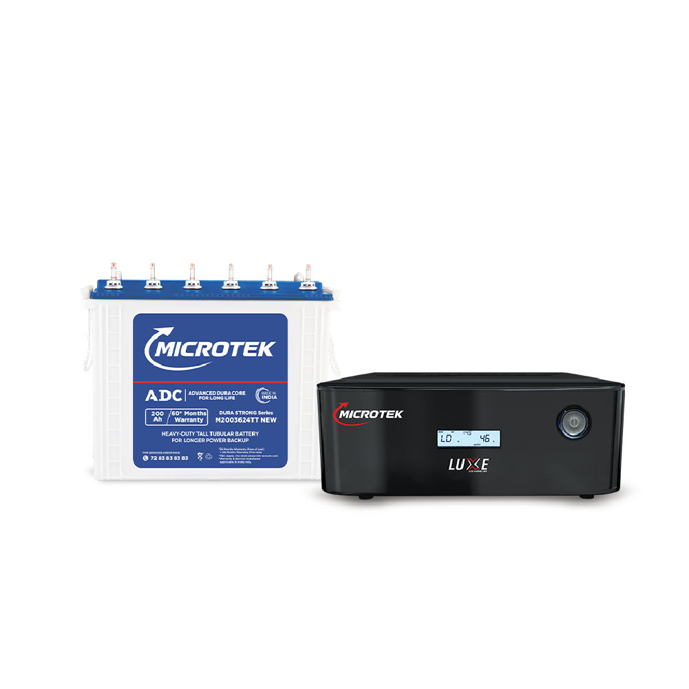 LUXE NEW 1200 (950 VA / 12 V Pure Sine Wave) Inverter with M2003624TT 200 Ah / 12 V Battery Combo