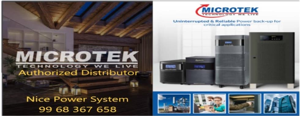 Microtek inverter and battery promotional banner