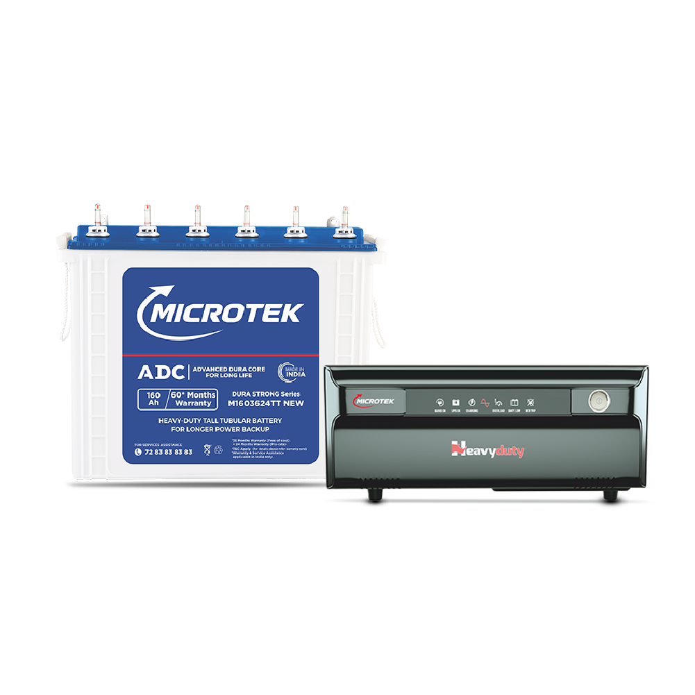 HEAVY DUTY UPS 1550-vTURBO 12V Pure Sine Wave (1250VA), with M1603624TT 160AH/12V) | Inverter with Battery Combo