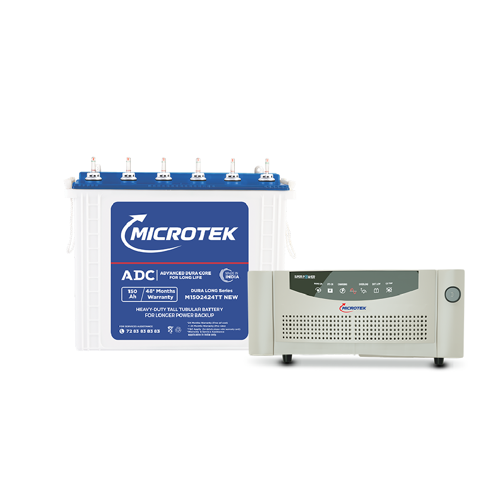 Super Power UPS 1100 12V Digital Wave 950VA + M1502424TT 150Ah Tubular Inverter Battery | Warranty: 36M (Inverter) & 48M (Battery)