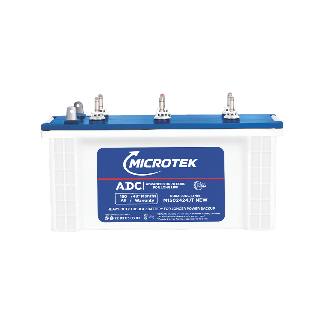 Microtek Dura Long M1502424JT | 150Ah Jumbo Tubular Inverter Battery with ADC Technology