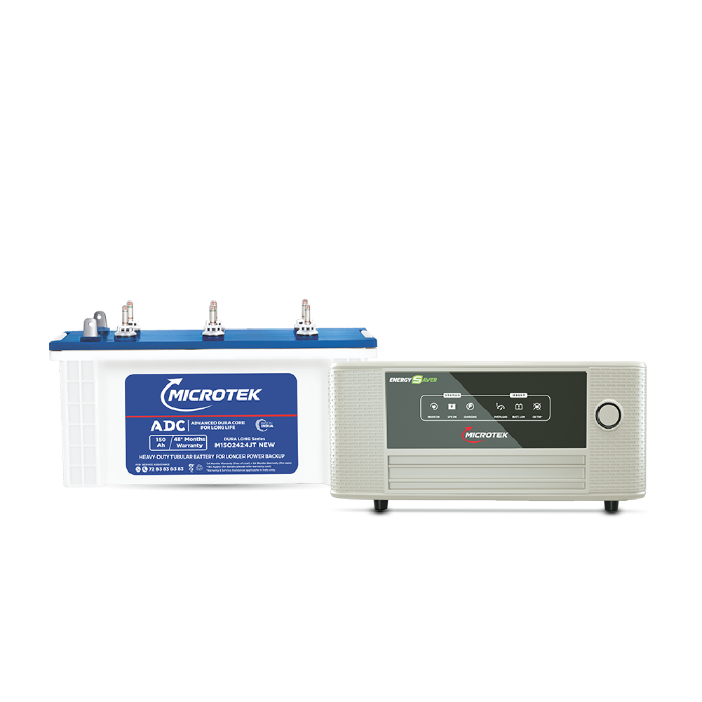 ENERGY SAVER NEW 1025 (900VA/12V Pure Sine Wave) Inverter with M1502424JT 150Ah/12V Battery Combo