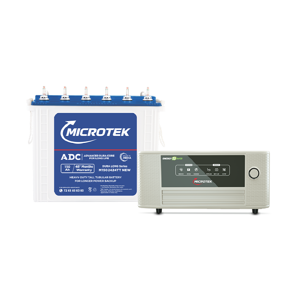 Energy Saver UPS 825 12V Digital Wave 715VA + M1502424TT 150Ah Tubular Inverter Battery | Warranty: 36M (Inverter) & 48M (Battery)