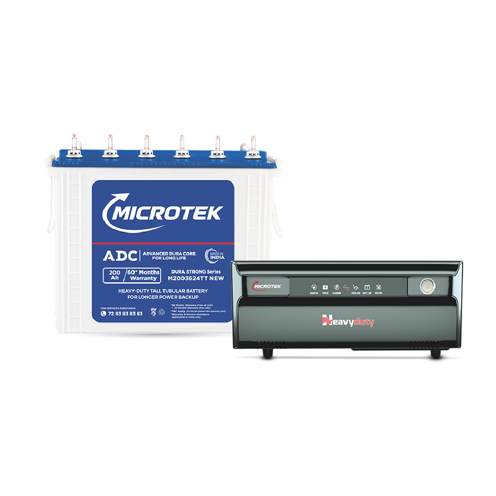 HEAVY DUTY UPS 1550-vTURBO 12V Pure Sine Wave (1250VA), with M2003624TT 200AH/12V) | Inverter with Battery Combo