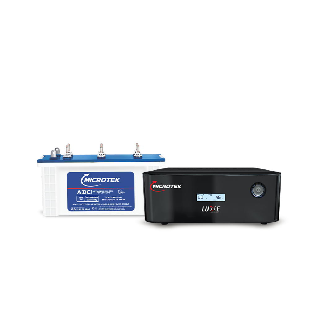 LUXE NEW 1000 12V Pure Sign Wave (800VA), with M1502424JT 150AH/12V Inverter & Battery Combo