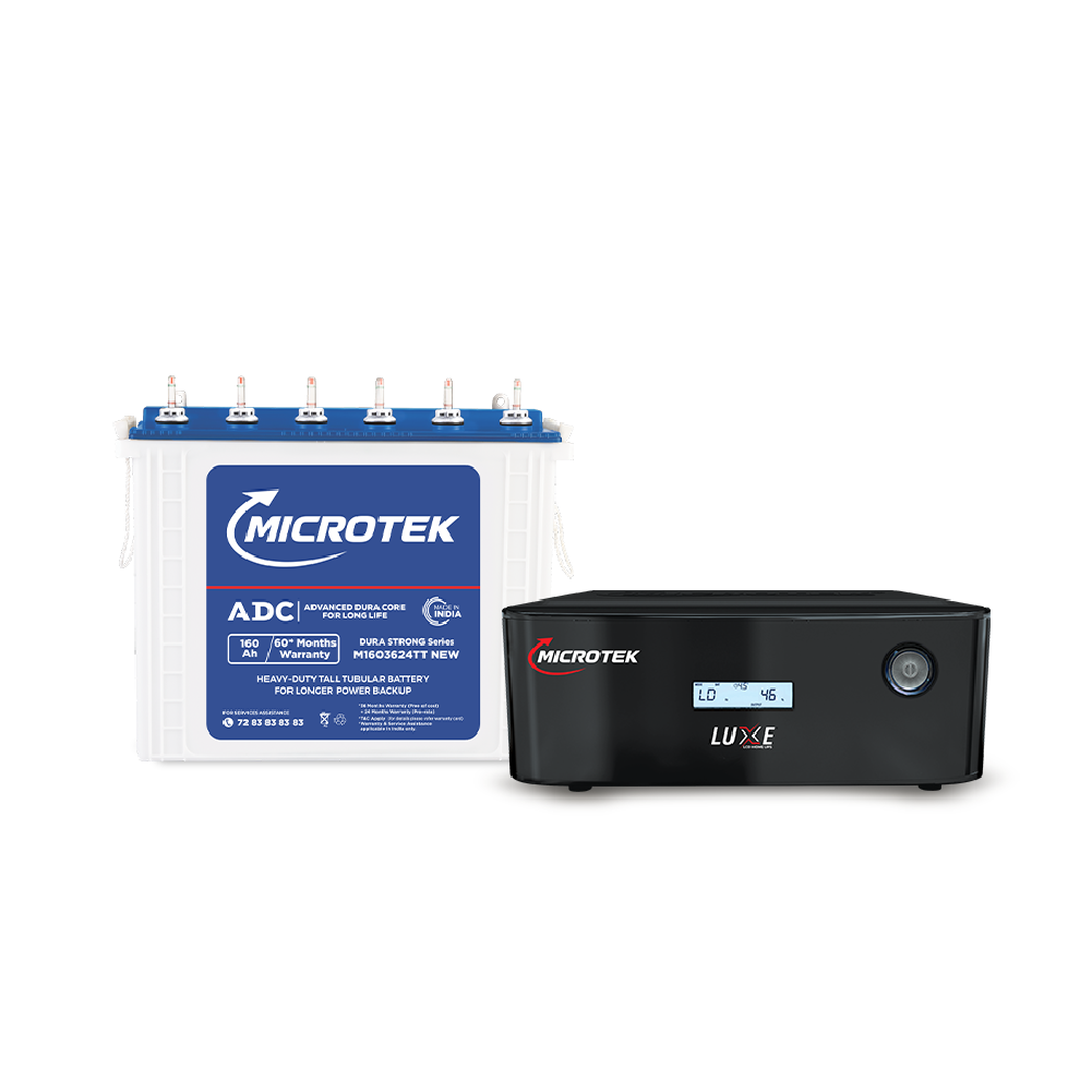 LUXE NEW 1000 12 V Pure Sine Wave Inverter + M1603624TT 160 Ah / 12 V Battery Combo